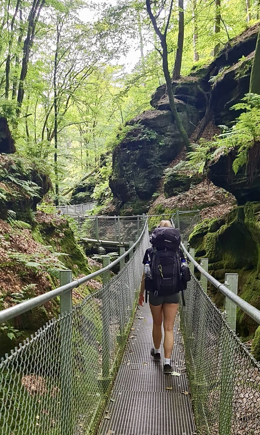 Houten vlonder over de beek, Mullerthal Trail