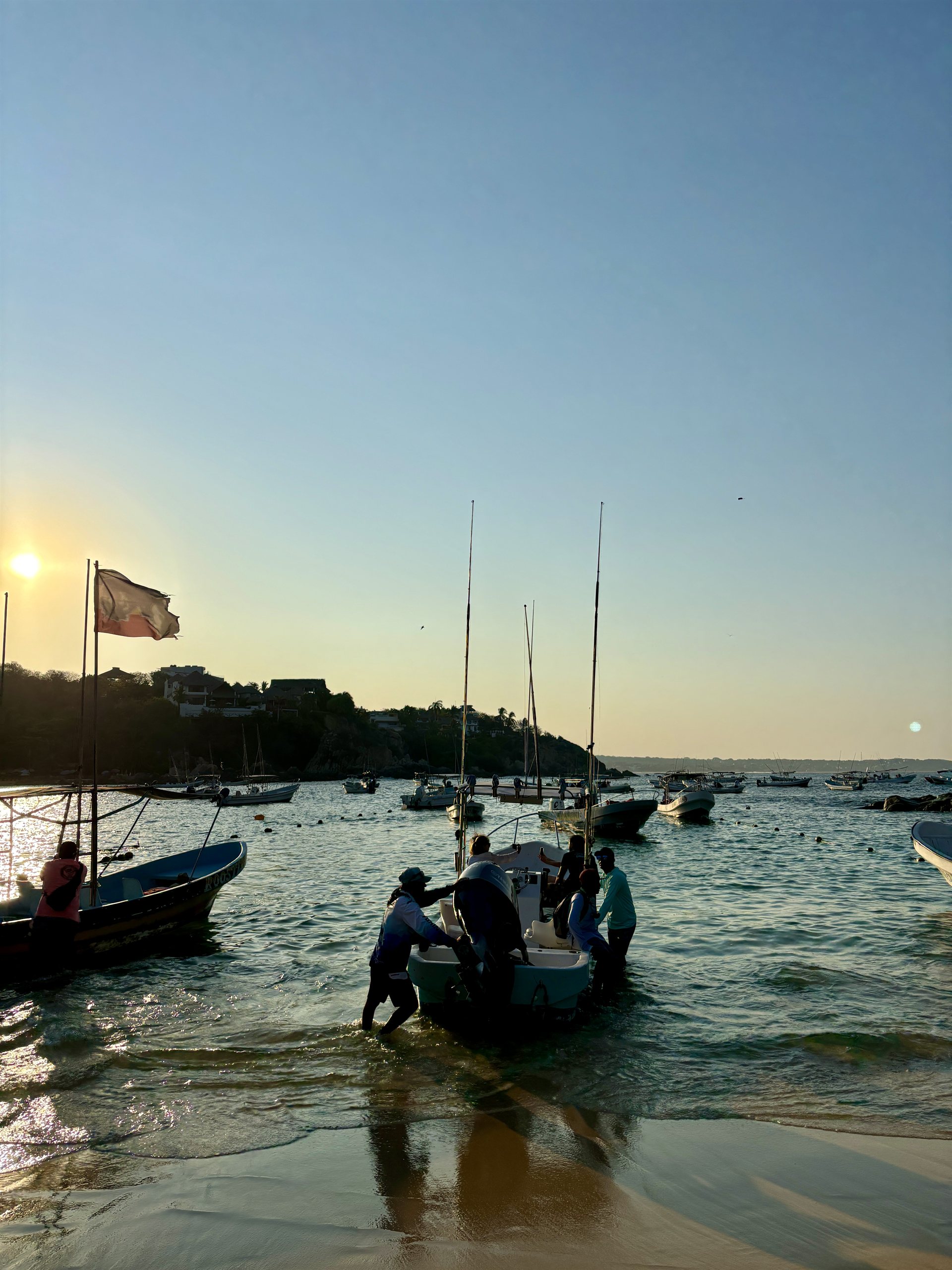Vissersboten bij Puerto Escondido