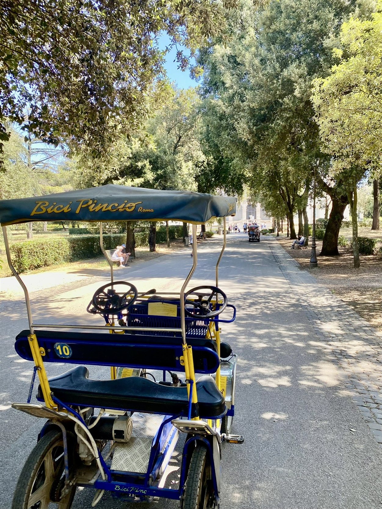 Tweepersoonsfiets in Villa Borghese