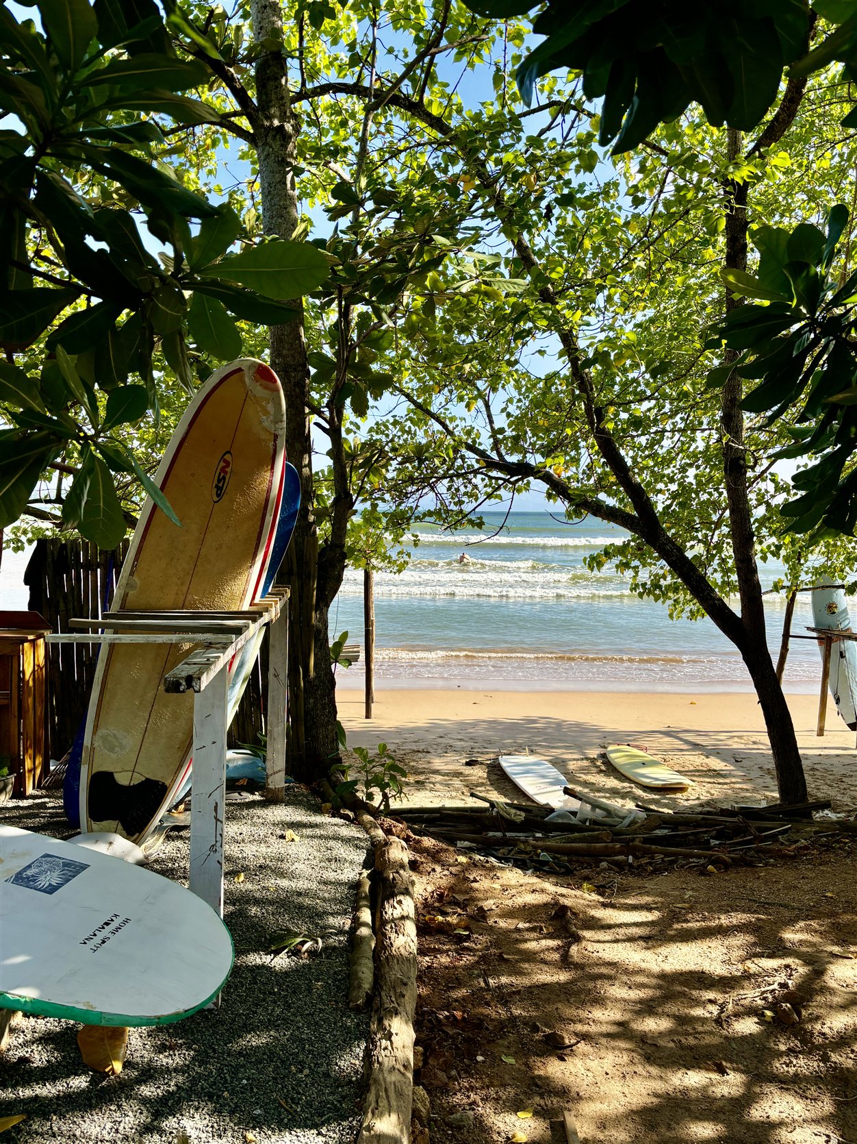 Surfboards op het strand van Weligama